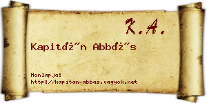 Kapitán Abbás névjegykártya